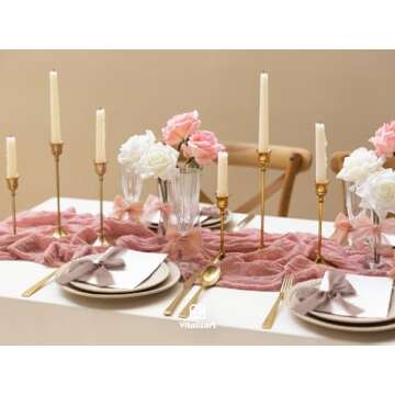 Vitalizart Dusty Rose Handmade Chiffon Silk Ribbon Fringe 1.5" x 21 Yd Frayed Edges Brown Ribbons for Wedding Invitations Bridal Bouquets Gifts Wrapping Crafts Holiday Party Decorations Nude Pink