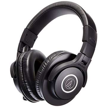 Audio-Technica ATH-M40x Professional Studio Monitor Headphones Bundled with HP-SC Replacement Cable Black