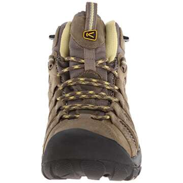 KEEN Women's Voyageur Mid Height Breathable Hiking Boots for Adventurous Women in Brindle/Custard, S...