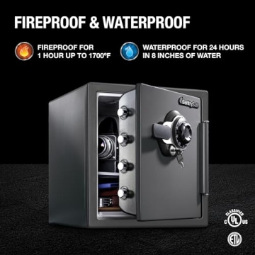 SentrySafe Fireproof and Waterproof Safe for Security
