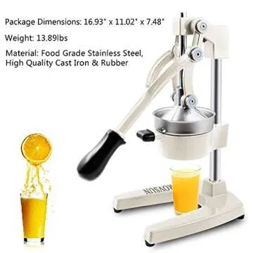 ROVSUN Manual Citrus Juicer for Effortless Juice Extraction