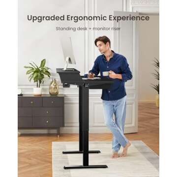 ErGear Standing Desk with Drawers, 55 x 30 Inches Height Adjustable Desk with Storage, Electric Sit Stand Desk, 4 Memory Preset Computer Home Office Desk with Cable Management Tray, Black