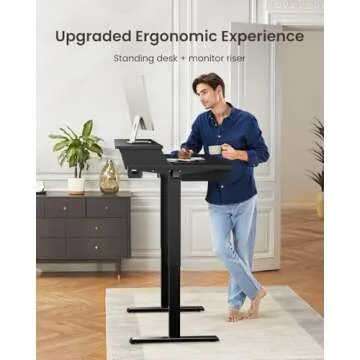 ErGear Standing Desk with Drawers, 55 x 30 Inches Height Adjustable Desk with Storage, Electric Sit Stand Desk, 4 Memory Preset Computer Home Office Desk with Cable Management Tray, Black