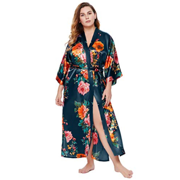 Stylish Floral Kimono Robe for Weddings & Lounging