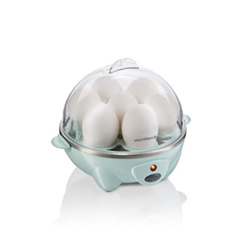 Hamilton Beach 3-in-1 Electric Egg Cooker: Hard Boiled, Poached, Omelet & Steamer, Holds 7, Mint