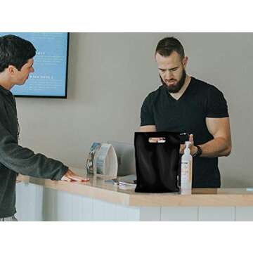 Purple Q Crafts Plastic Bag with Die Cut Handle 9" x 12" Black 100 Pack Plastic Merchandise Bags