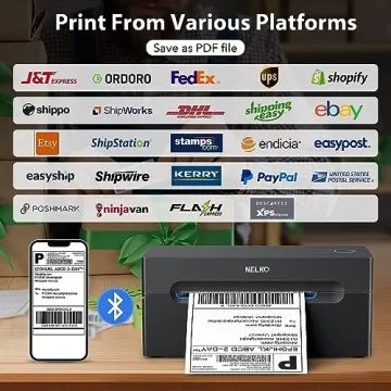 Wireless Bluetooth 4x6 Shipping Label Printer