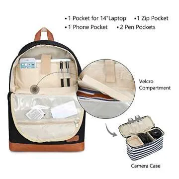 Kattee Canvas Camera Backpack for Photographers and Travelers