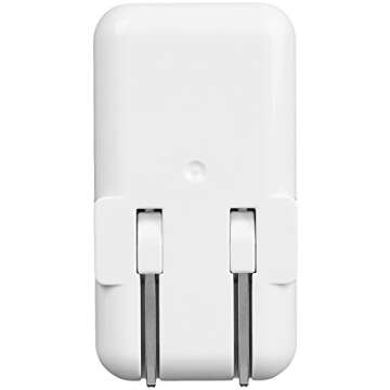 Amazon Basics 24W Two Port USB-A Wall Charger (12W, 2.4A per port) for Phones (iPhone 16/15/14/13/12/11/X, Samsung, and more), non-PPS, White