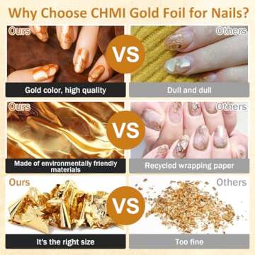 CHMI Gold Foil Flakes for Resin -15g, Jewelry Making, Imitation Gold Foil Flakes Metallic Leaf for Nails, Painting, Crafts, Slime and Resin Jewelry Making (Gold, Silver, Copper Colors)