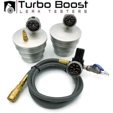 Charge Air Cooler CAC Boost Leak Tester 4", 3.5", 3" Steps - 6061 Solid Aluminum - Anti-Slip Grooves & Bead - for Semi-Trucks, Tractors, Machinery. W/ 5ft Extension Line and 150 PSI Regulator