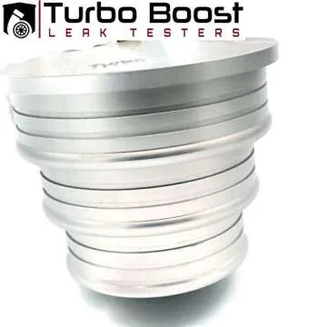 Charge Air Cooler CAC Boost Leak Tester 4", 3.5", 3" Steps - 6061 Solid Aluminum - Anti-Slip Grooves & Bead - for Semi-Trucks, Tractors, Machinery. W/ 5ft Extension Line and 150 PSI Regulator