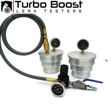 Charge Air Cooler CAC Boost Leak Tester 4", 3.5", 3" Steps - 6061 Solid Aluminum - Anti-Slip Grooves & Bead - for Semi-Trucks, Tractors, Machinery. W/ 5ft Extension Line and 150 PSI Regulator