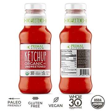 Pack of 3 - Primal Kitchen - Organic Unsweetened Ketchup - Non GMO - Vegan - Gluten Free Whole 30 Approved (Frustration Free Packaging)