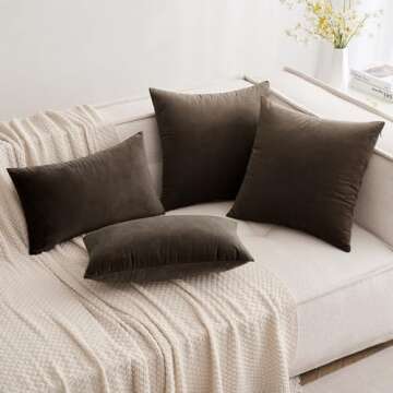 MIULEE Pack of 2 Decorative Velvet Pillow Covers Soft Square Throw Pillow Covers Solid Cushion Covers Pillow Cases for Sofa Bedroom Car 20 x 20 Inch 50 x 50 Cm Dark Coffee