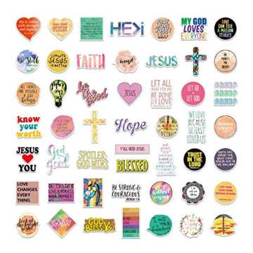 100pcs Jesus Christian Stickers, Bible Verse Faith Stickers, Cross Wisdom Words Decals Stickers for ...