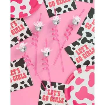 Colorful Disco Cowgirl Reusable Straws - 12 Pack
