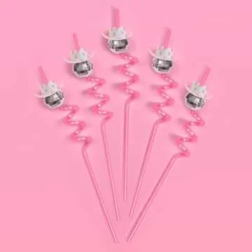 Colorful Disco Cowgirl Reusable Straws - 12 Pack