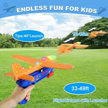 Airplane Launcher Toys for Kids - 3 Pack with LED