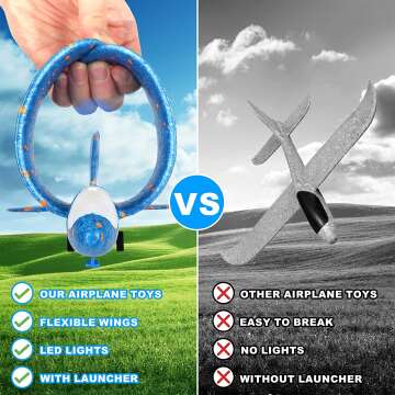 Airplane Launcher Toys for Kids - 3 Pack with LED