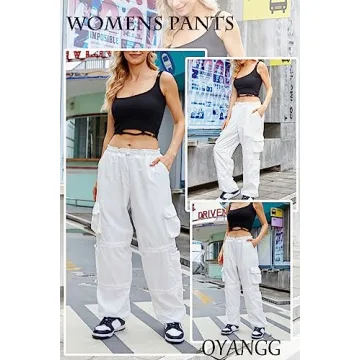 Trendy QYANGG Baggy Parachute Pants for Women & Girls