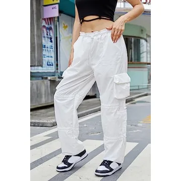 Trendy QYANGG Baggy Parachute Pants for Women & Girls