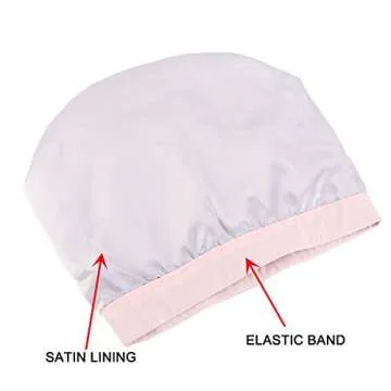 Premium Sleep Cap Beanie Slap Hat Satin Turban Cotton Turban Satin Silk Lined Cotton Outer Chemo Caps (Shell Pink)