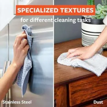 Full Circle Renew Collection Multifunctional Recycled Microfiber Cloths, Set of 5, Multicolor