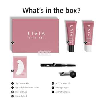 Livia - Black Lash & Brow Color Set – Long-Lasting, Natural-Looking Color for 4 Weeks – Vegan, Gentle for Sensitive Skin – Easy DIY Solution