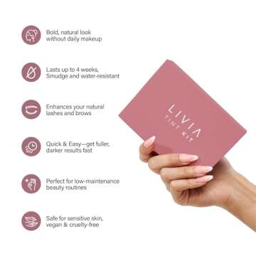 Livia - Black Lash & Brow Color Set – Long-Lasting, Natural-Looking Color for 4 Weeks – Vegan, Gentle for Sensitive Skin – Easy DIY Solution
