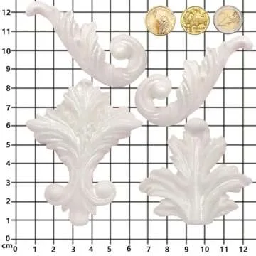 Funshowcase 4 Cavity Vintage Curlicue Lace and Scroll Silicone Mold for Cake Border Cupcake Topper Decoration, Sugar paste, Chocolate, Fondant, Resin, Polymer Clay Projects