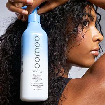 adwoa beauty Blue Tansy Leave In Conditioner With Bamboo, Hydrolyzed Quinoa and Horsetail Extracts Help To Strengthen, Support Growth ​And Length Retention For Coily and Curly Hair - 14 oz.
