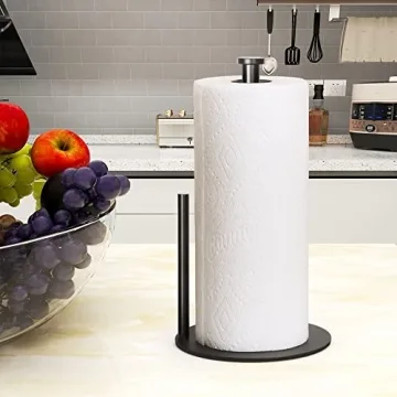 Stylish Black Paper Towel Holder for Kitchen & Bathroom