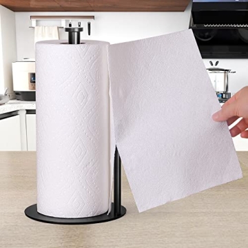 Stylish Black Paper Towel Holder for Kitchen & Bathroom