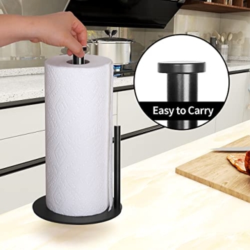 Stylish Black Paper Towel Holder for Kitchen & Bathroom