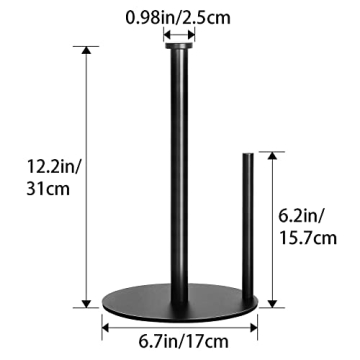Stylish Black Paper Towel Holder for Kitchen & Bathroom
