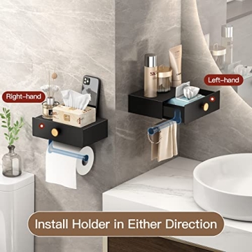 VOLDRA Toilet Paper Holder with Snack Tray for Bathroom