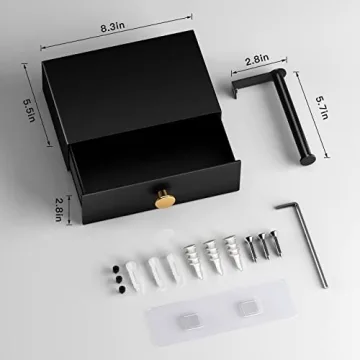 VOLDRA Toilet Paper Holder with Snack Tray for Bathroom