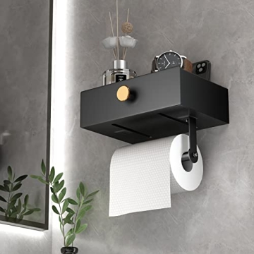 VOLDRA Toilet Paper Holder with Snack Tray for Bathroom