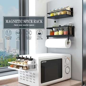 Hoopoton Magnetic Spice Rack and Towel Holder for Kitchen