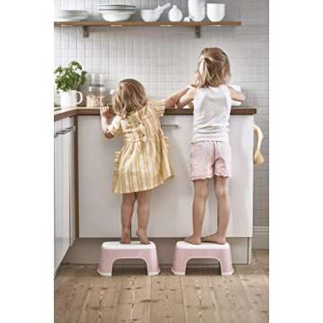 BabyBjörn Step Stool, Powder Pink/White (Pack of 2)