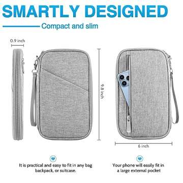 Passport Holder Family, Women Rfid Blocking Passport Wallet, Travel Essentials Premium Wallets, Waterproof Passport Holders Bag for Men Traveling, Travel Document Organizer Credit Cards Case