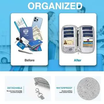 Passport Holder Family, Women Rfid Blocking Passport Wallet, Travel Essentials Premium Wallets, Waterproof Passport Holders Bag for Men Traveling, Travel Document Organizer Credit Cards Case