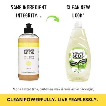 Molly's Suds Liquid Dish Soap | Clean, Simple Ingredients | Extra Scrubbing Power | Citrus Scent, 24 oz - 2 Pack