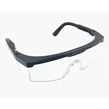 Instapark Valuepak Series SG20 General Purpose Safety Protective Goggles with Black Frame & Clear Lens, 12 per Pack