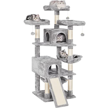 BEWISHOME 64.5inches Cat Tree Multi-Level Cat Tower for Indoor Cats with Scratching Posts, Board, Co...