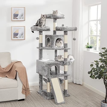 BEWISHOME 64.5in Cat Tree for Multi-Level Fun and Scratching