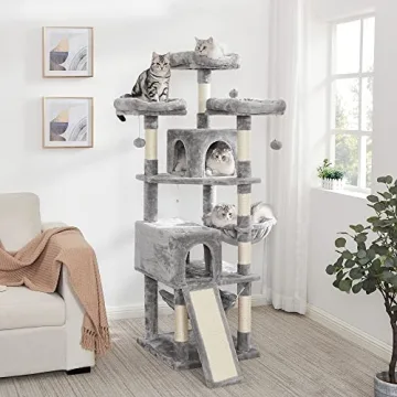 BEWISHOME 64.5in Cat Tree for Multi-Level Fun and Scratching