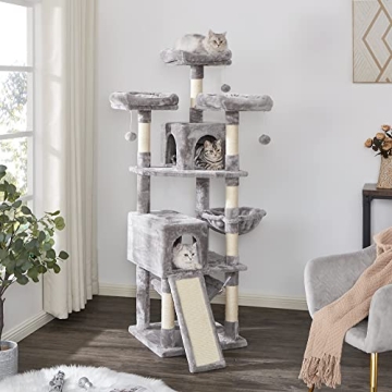 BEWISHOME 64.5in Cat Tree for Multi-Level Fun and Scratching