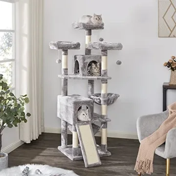 BEWISHOME 64.5in Cat Tree for Multi-Level Fun and Scratching